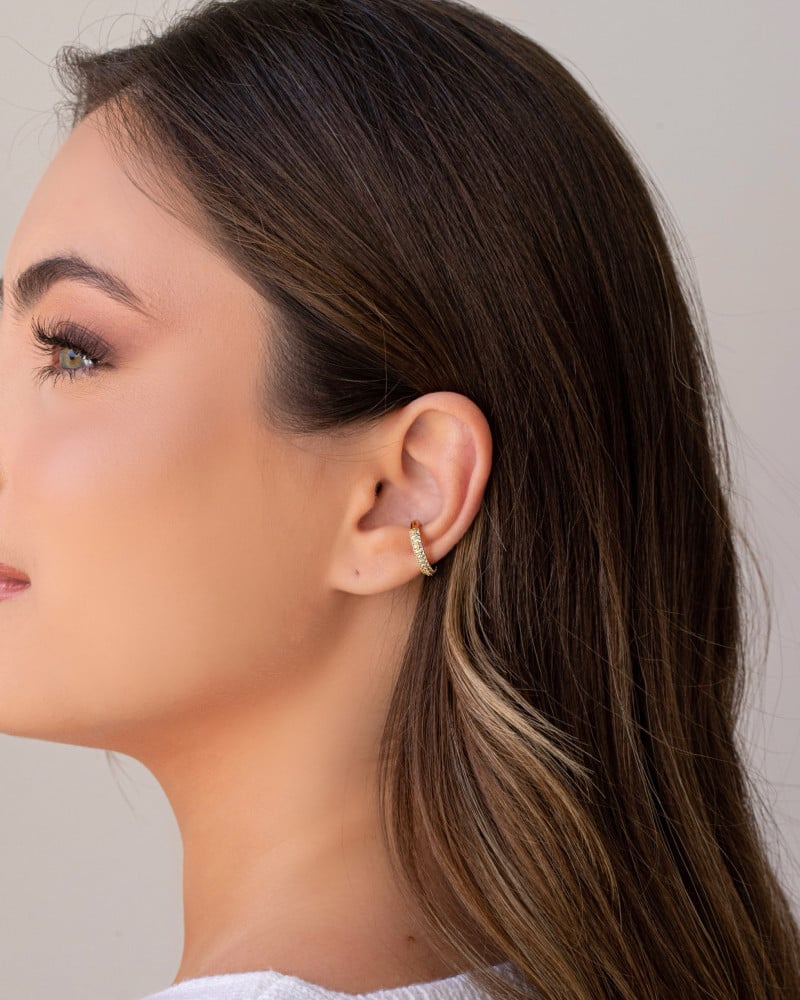 Piercing Cravejado Cristal Banhado a Ouro 18K