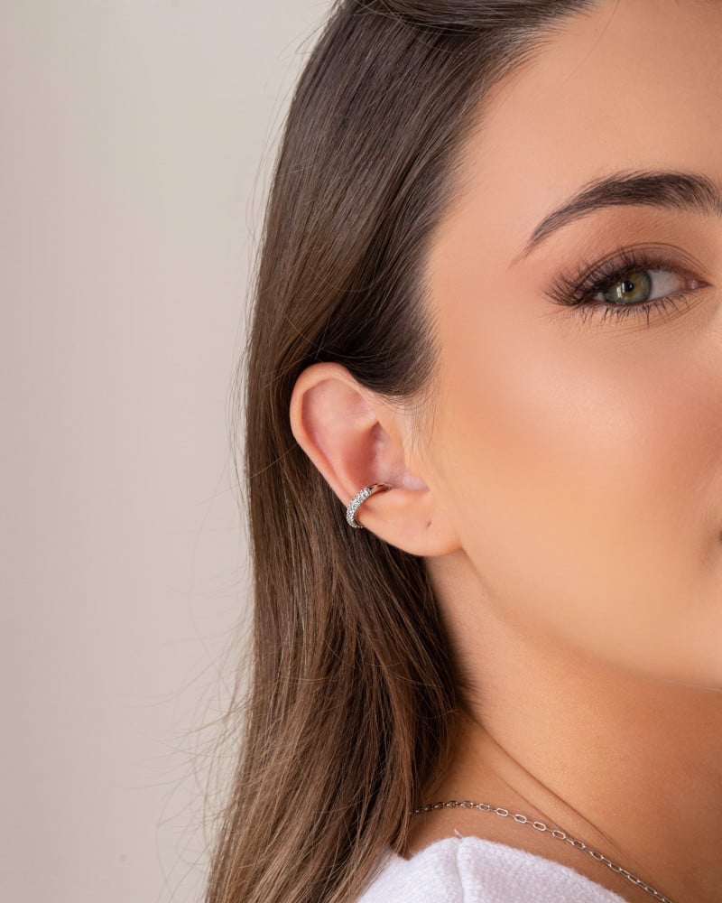 Piercing Cravejado Cristal Ródio Branco