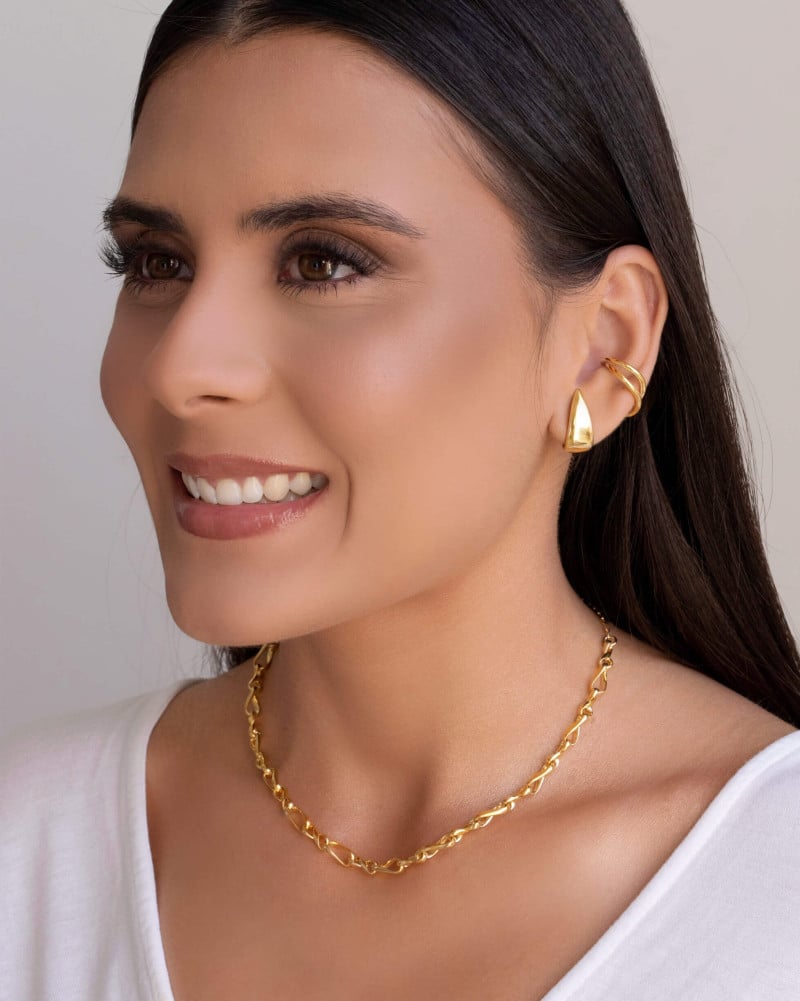 Ear Hook Gota Lisa 1.9 cm Banhado a Ouro 18K