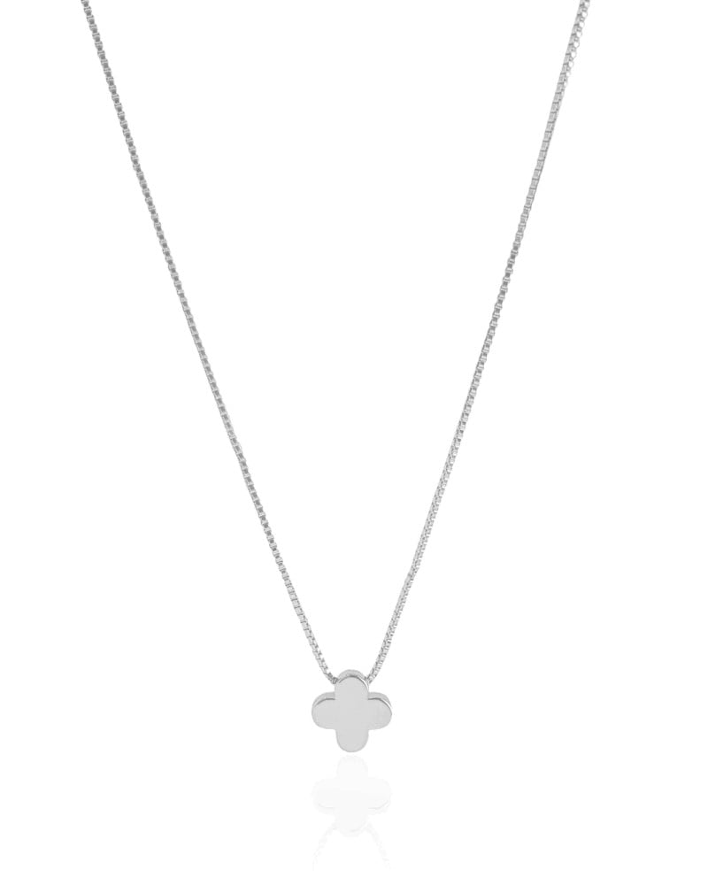 Choker Veneziana Trevo Liso Ródio Branco