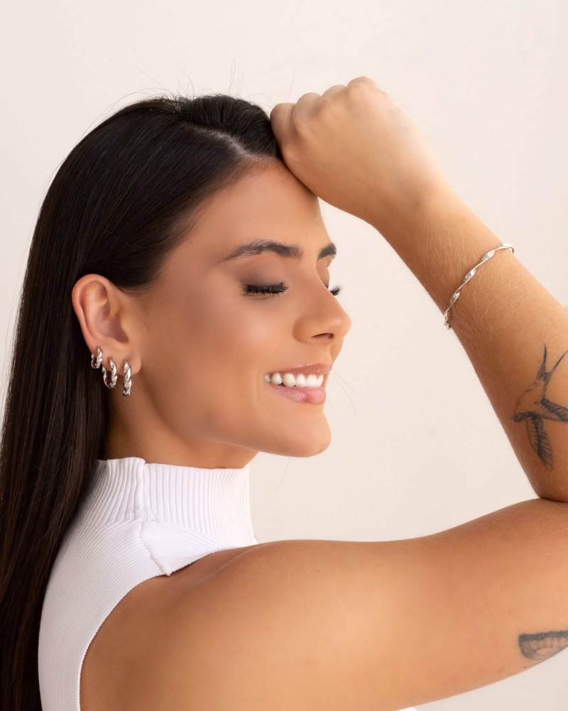 Bracelete Torcido Ródio Branco