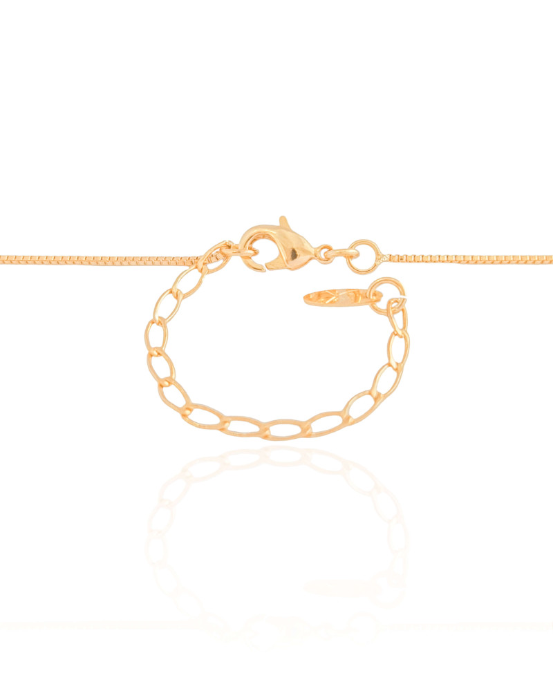 Gargantilha Filho Menina Ponto de Luz Cristal Banhado a Ouro 18K - 45 cm