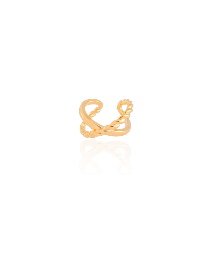 Piercing em X Torcido Banhado a Ouro 18K