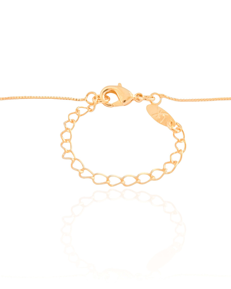 Gargantilha Veneziana Pingente Triângulo Liso Banhado a Ouro 18K - 40 cm