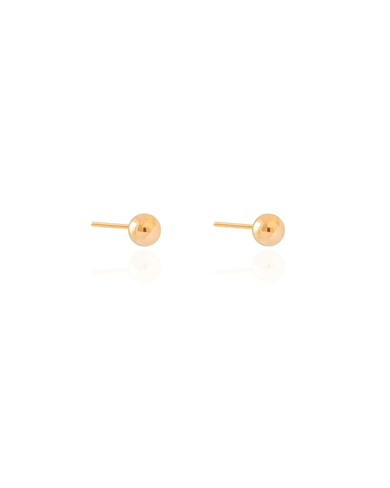 Brinco Bola Lisa 6 mm Banhado a Ouro 18K