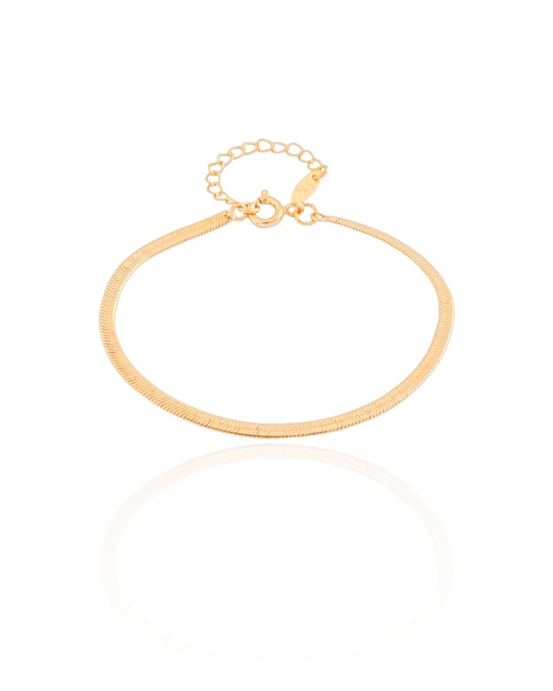 Pulseira Infantil Malha Fita Banhado a Ouro 18K - 13 cm