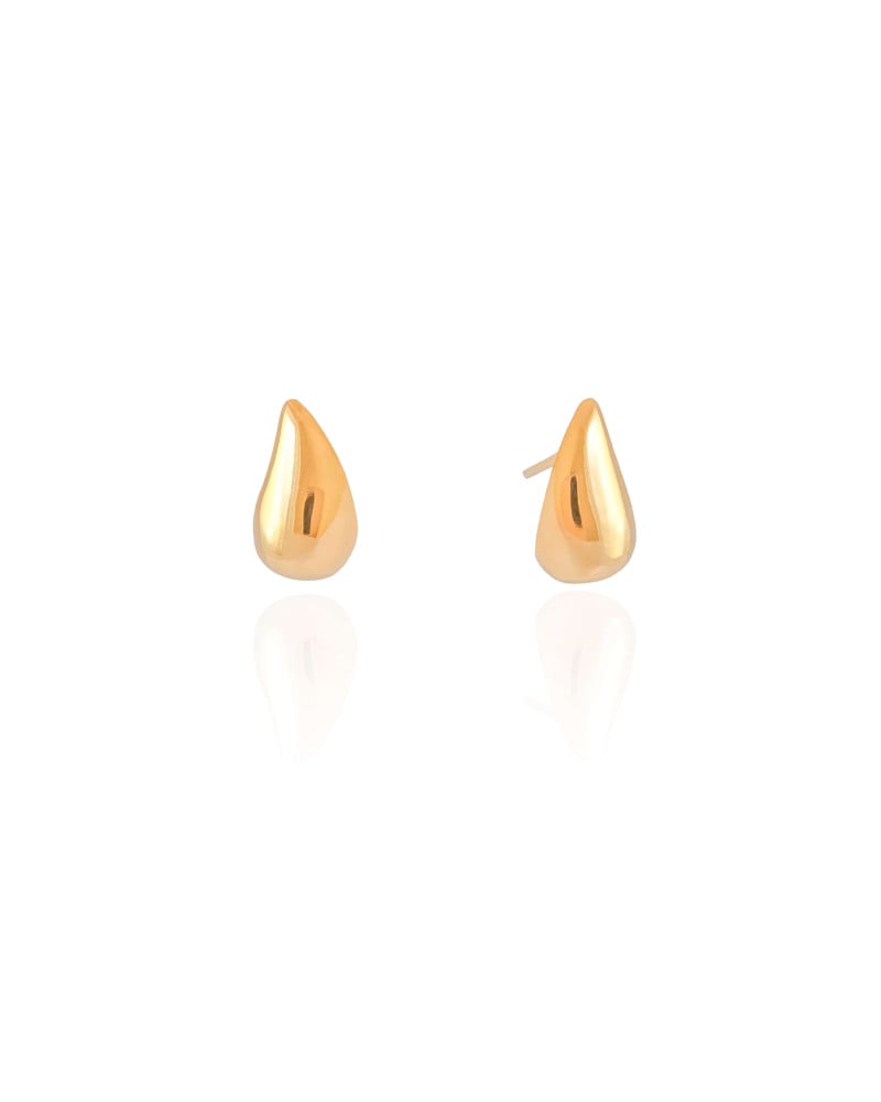 Brinco Gota Lisa 1.5 cm Banhado a Ouro 18K