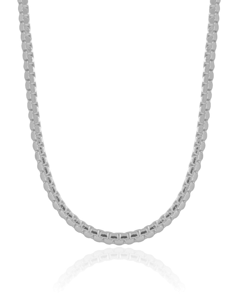 Choker Malha Egípcia 4 mm Ródio Branco