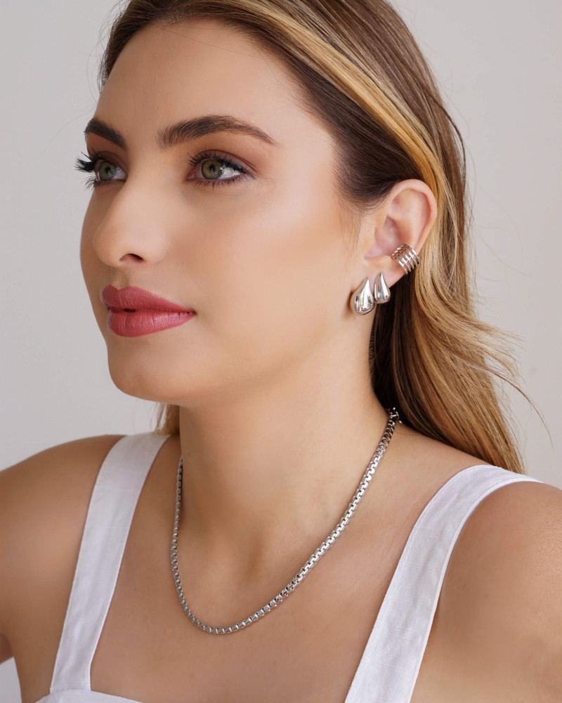 Choker Malha Egípcia 4 mm Ródio Branco