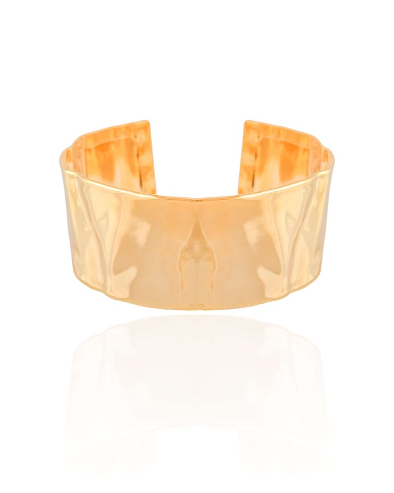 Bracelete Martelado 2.3 cm Banhado a Ouro 18K
