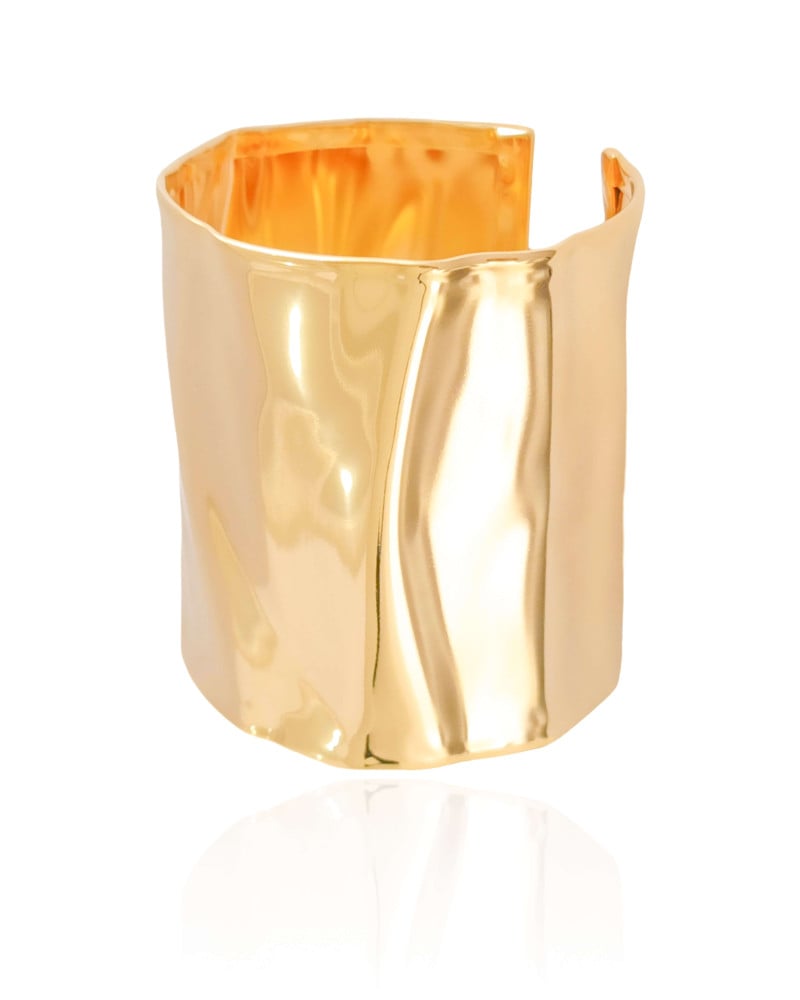 Bracelete Martelado 6.2 cm Banhado a Ouro 18K