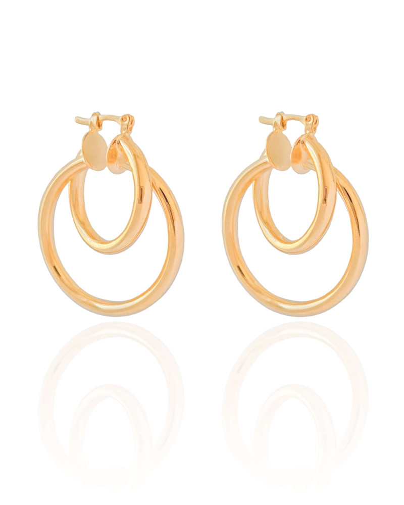 Brinco Argola Tubo Entrelaçado 3.8 cm Banhado a Ouro 18K