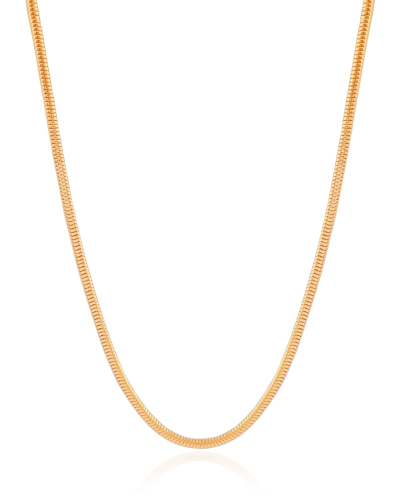 Gargantilha Rabo de Rato 3 mm Banhado a Ouro 18K - 45 cm