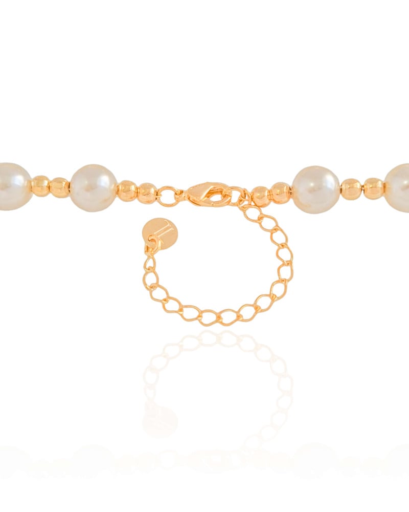Gargantilha Pérolas 8 mm Banhado a Ouro 18K - 40 cm