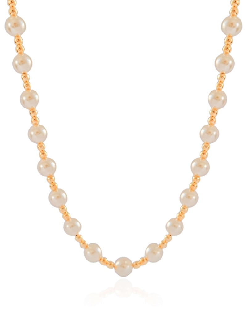 Gargantilha Pérolas 8 mm Banhado a Ouro 18K - 40 cm