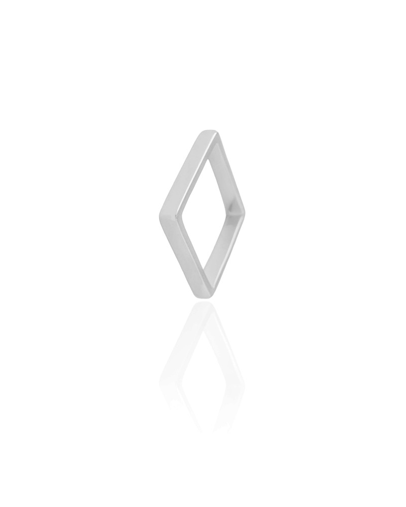 Anel Quadrado Liso Tamanho 23 Ródio Branco