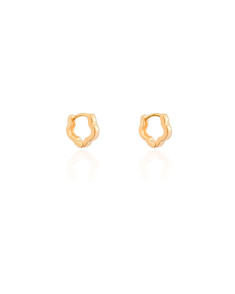 Brinco Argola Click Flor 1.0 cm Banhado a Ouro 18K