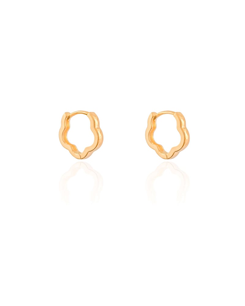 Brinco Argola Click Flor 1.4 cm Banhado a Ouro 18K