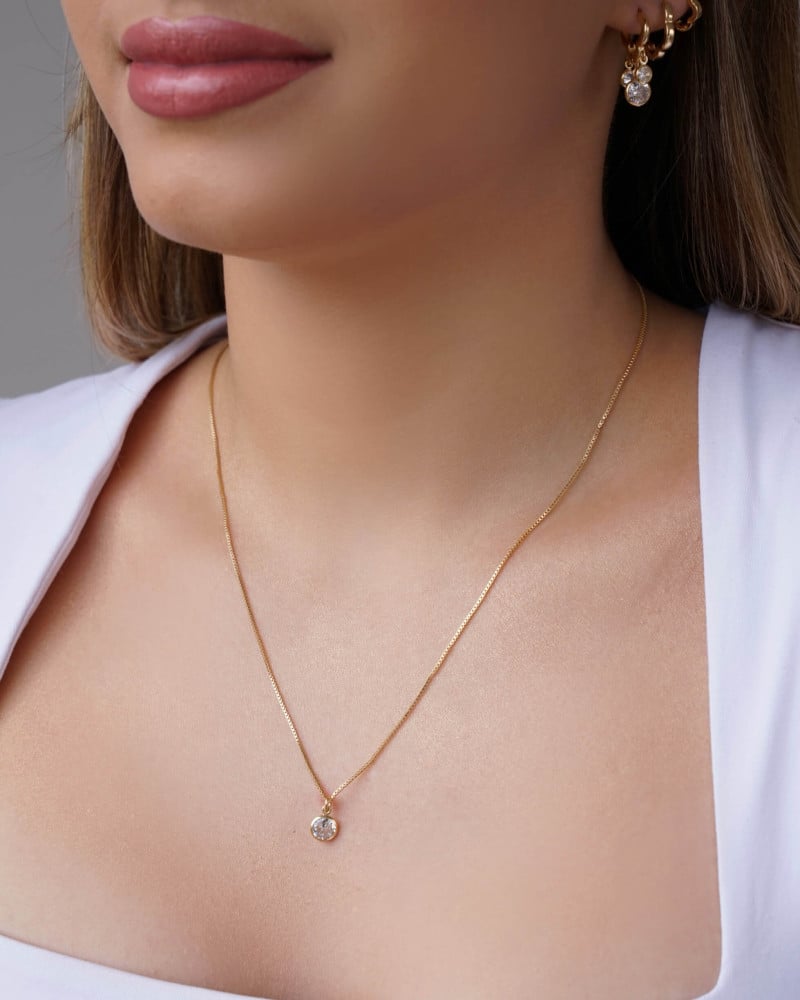 Gargantilha Veneziana Ponto de Luz 7 mm Banhado a Ouro 18K