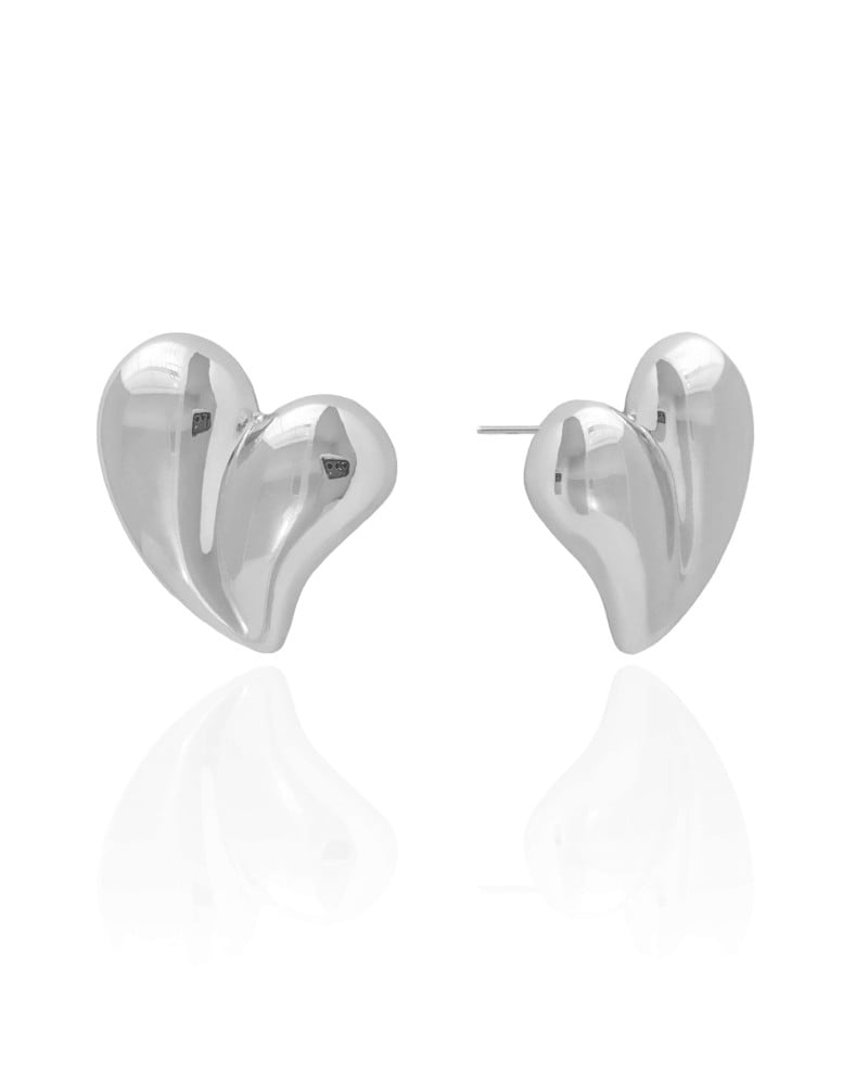 Brinco Gotas Lisas 2.3 cm Ródio Branco