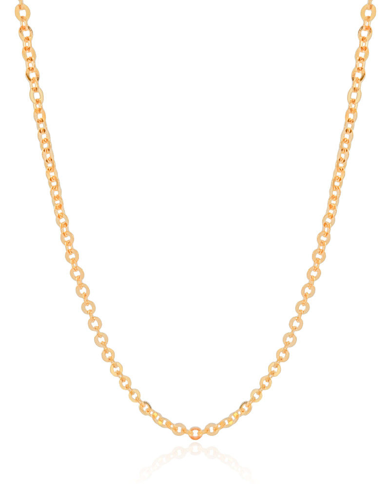Gargantilha Elos Bailarina 3 mm Banhado a Ouro 18K - 45 cm