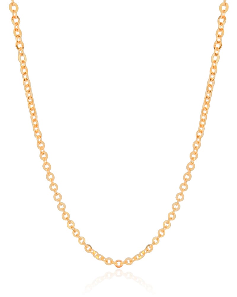 Gargantilha Elos Bailarina 3 mm Banhado a Ouro 18K - 45 cm