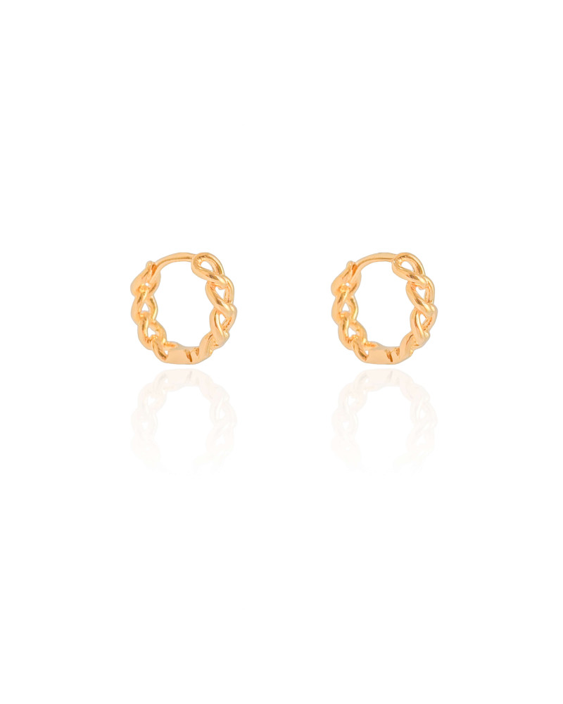 Brinco Argola Click Grumet 1.4 cm Banhado a Ouro 18K