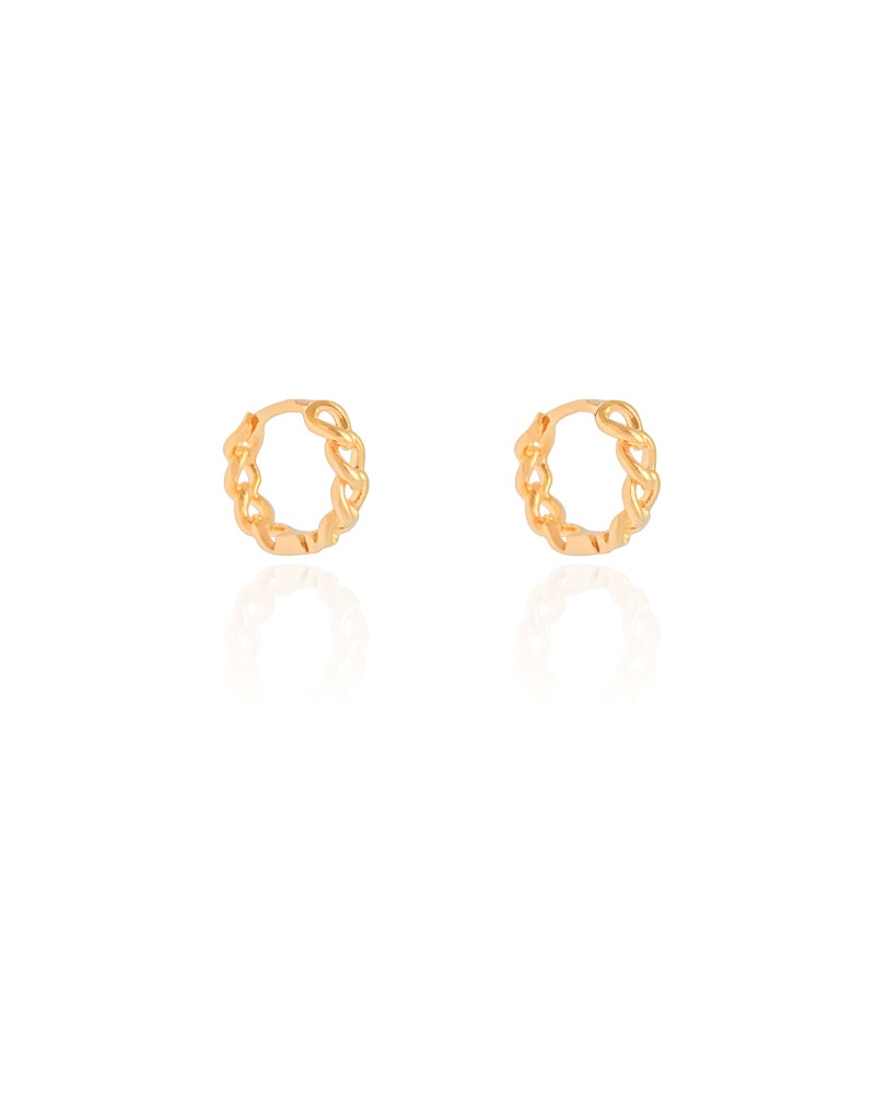 Brinco Argola Click Grumet 1.2 cm Banhado a Ouro 18K