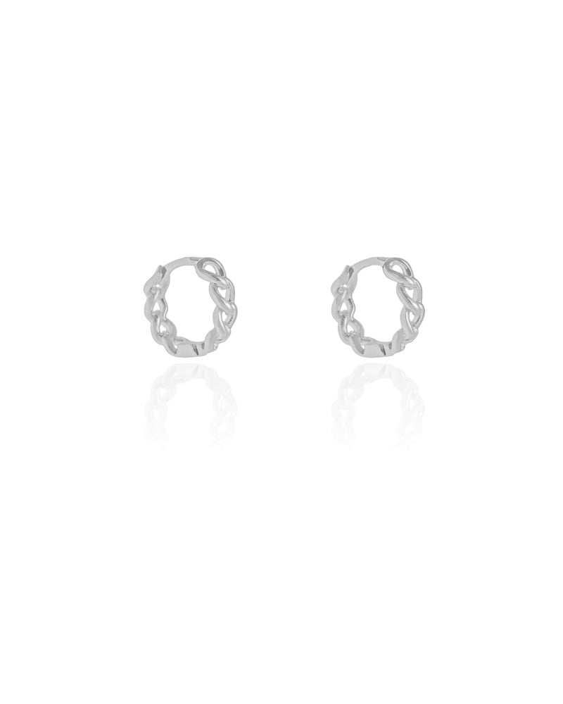 Brinco Argola Click Grumet 1.2 cm Ródio Branco