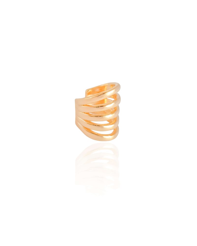 Piercing Filetes Lisos 1.6 cm Banhado a Ouro 18K