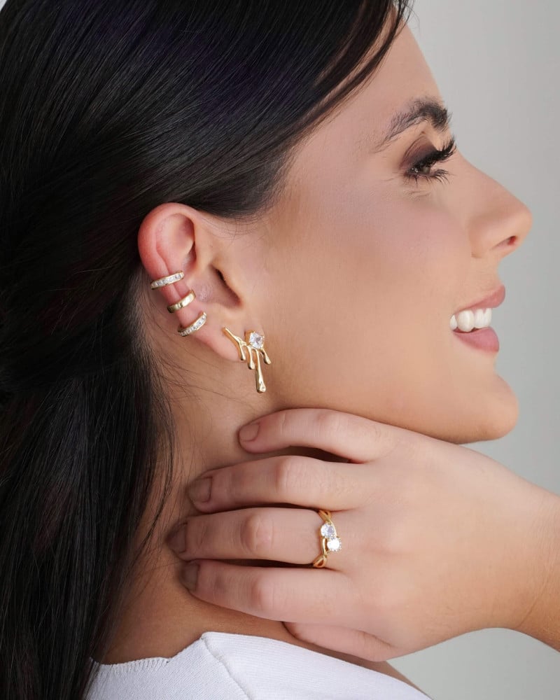 Piercing Filetes Cravação Inglesa Banhado a Ouro 18K