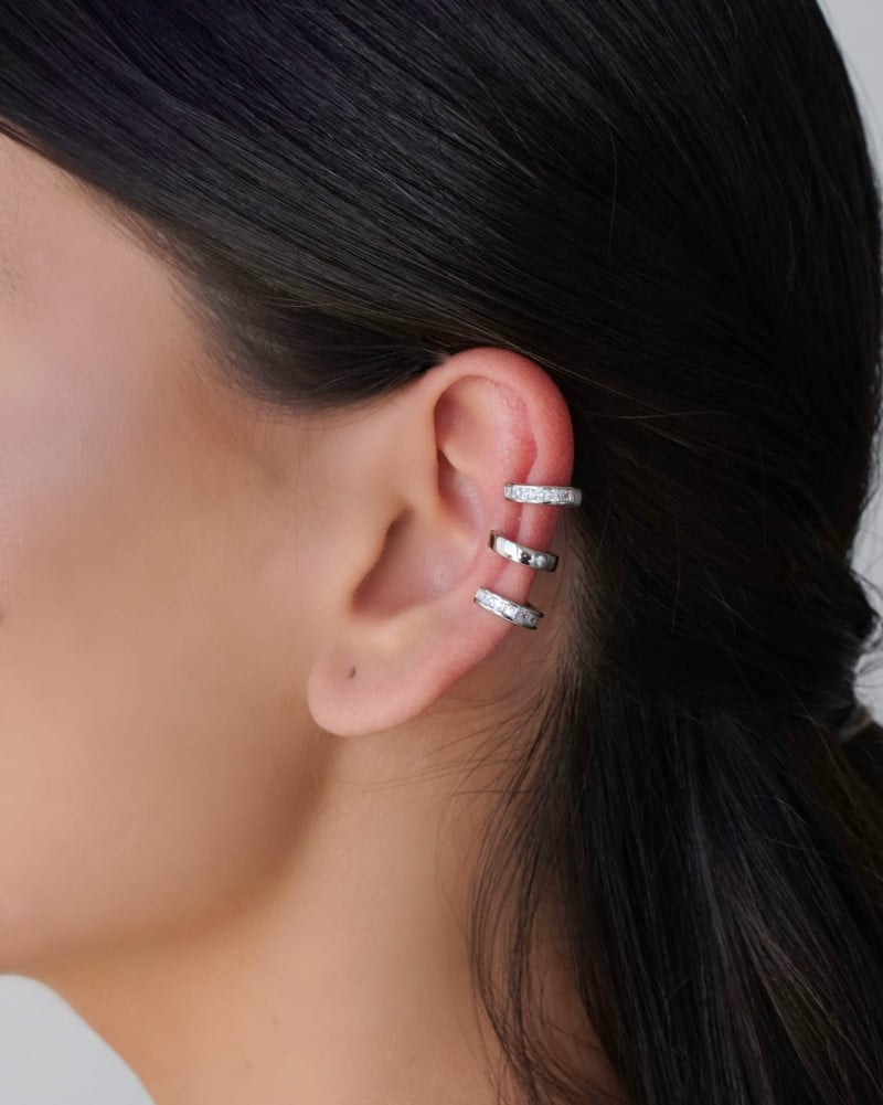 Piercing Filetes Cravação Inglesa Ródio Branco