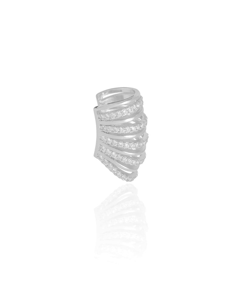 Piercing Filetes Cravejados Cristal Ródio Branco