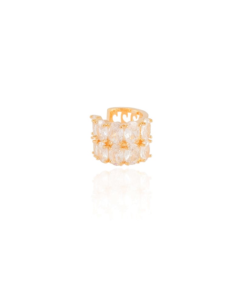 Piercing Ovais Cristal Banhado a Ouro 18K