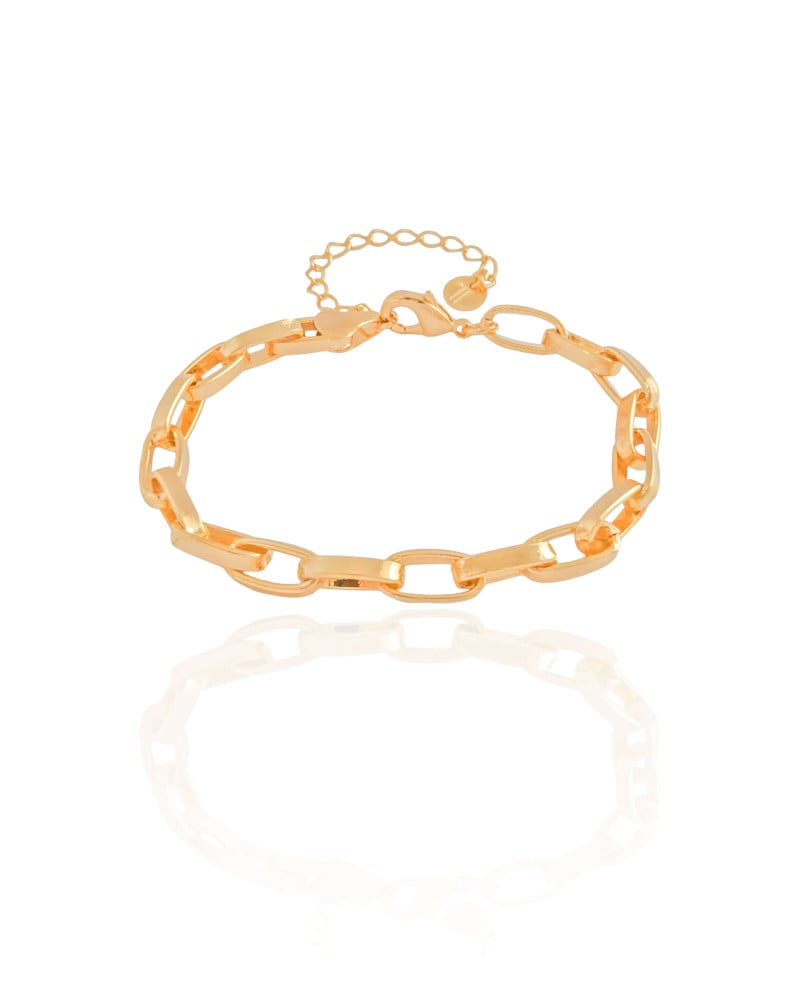Pulseira Elos Ovais 5 mm Banhado a Ouro 18K