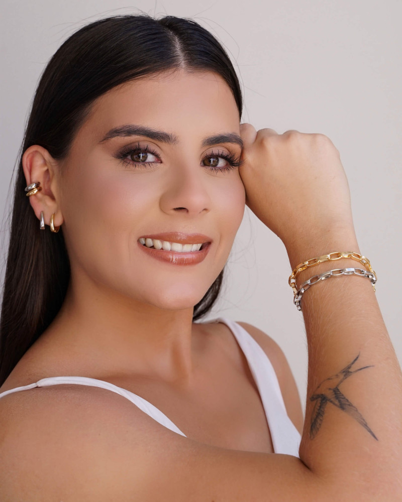 Pulseira Elos Ovais 5 mm Ródio Branco