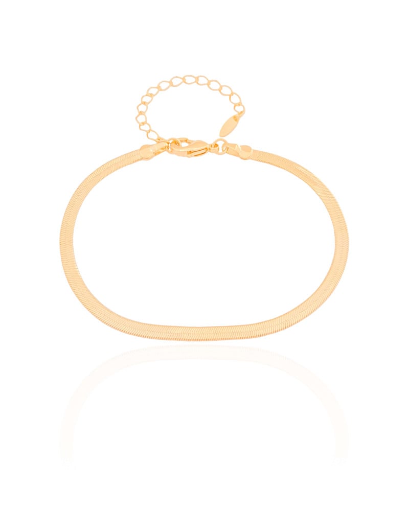 Pulseira Malha Fita 3 mm Banhado a Ouro 18K