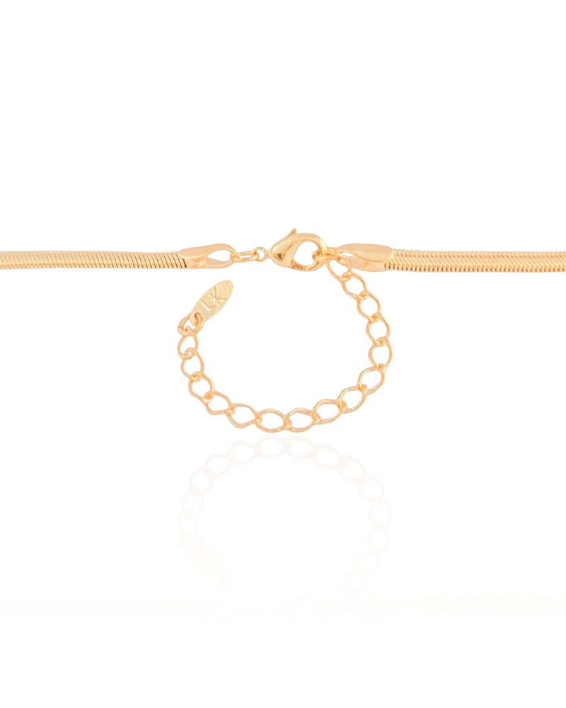 Gargantilha Snake 3 mm Banhado a Ouro 18K - 40 cm