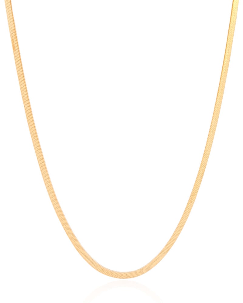 Gargantilha Malha Fita 3 mm Banhado a Ouro 18K - 40 cm