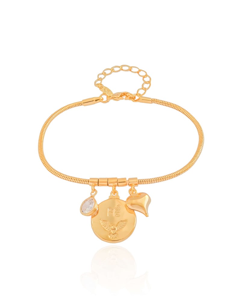 Pulseira Rabo de Rato 2 mm Espírito Santo Banhado a Ouro 18K