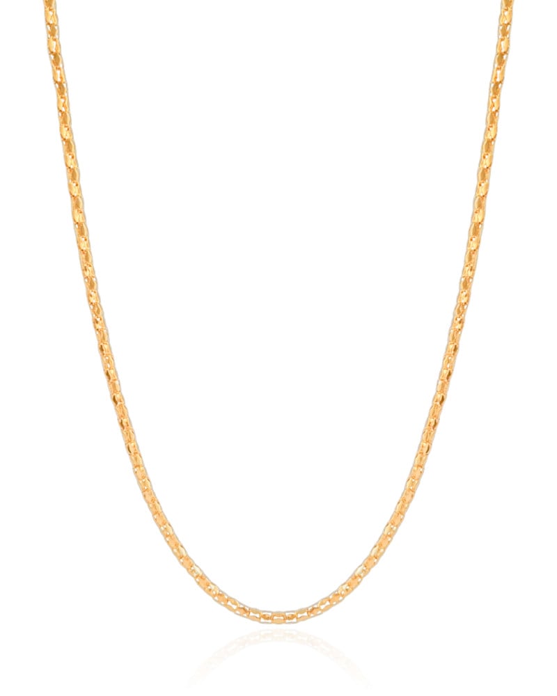 Gargantilha Oca 2 mm Banhado a Ouro 18K - 45 cm