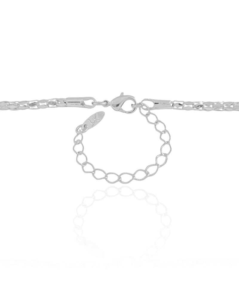 Gargantilha Oca 2 mm Ródio Branco - 45 cm