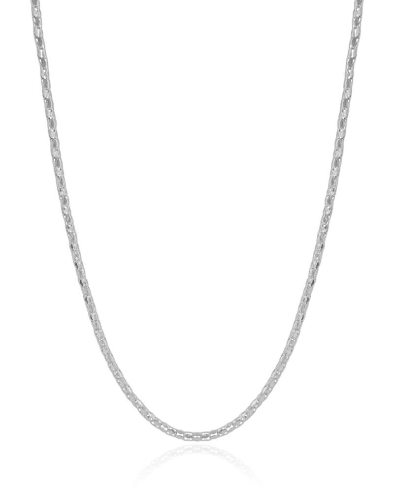 Gargantilha Oca 2 mm Ródio Branco - 45 cm