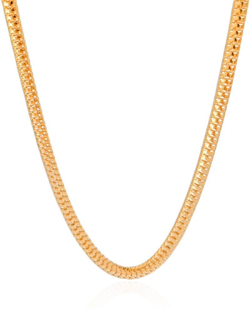 Gargantilha Malha Cobra 6 mm Banhado a Ouro 18K - 40 cm