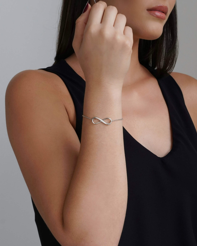 Pulseira Elos Infinito Ródio Branco