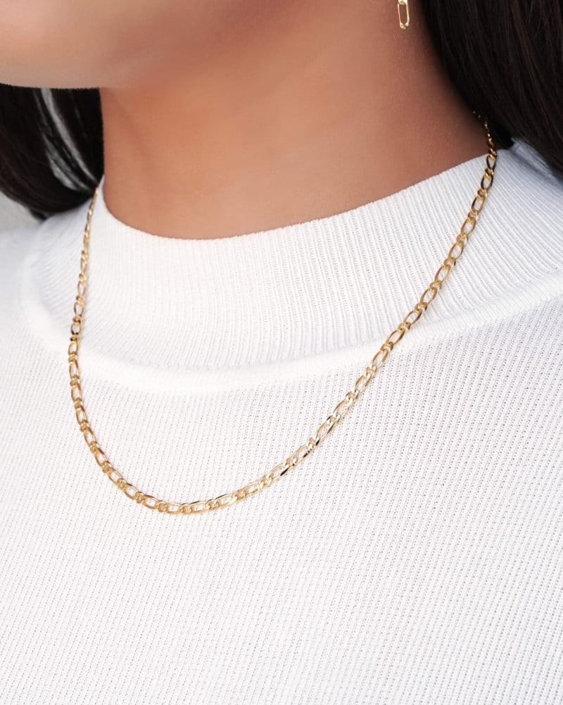 Gargantilha Elos 3 mm Banhado a Ouro 18K - 40 cm