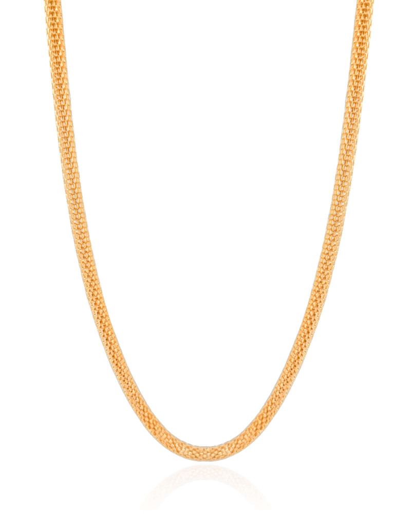 Gargantilha Malha Italiana 4 mm Banhado a Ouro 18K - 45 cm