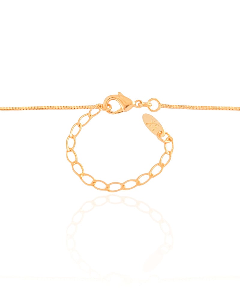 Gargantilha Veneziana Coração Gato Pontos de Luz Cristal Banhado a Ouro 18K - 45 cm