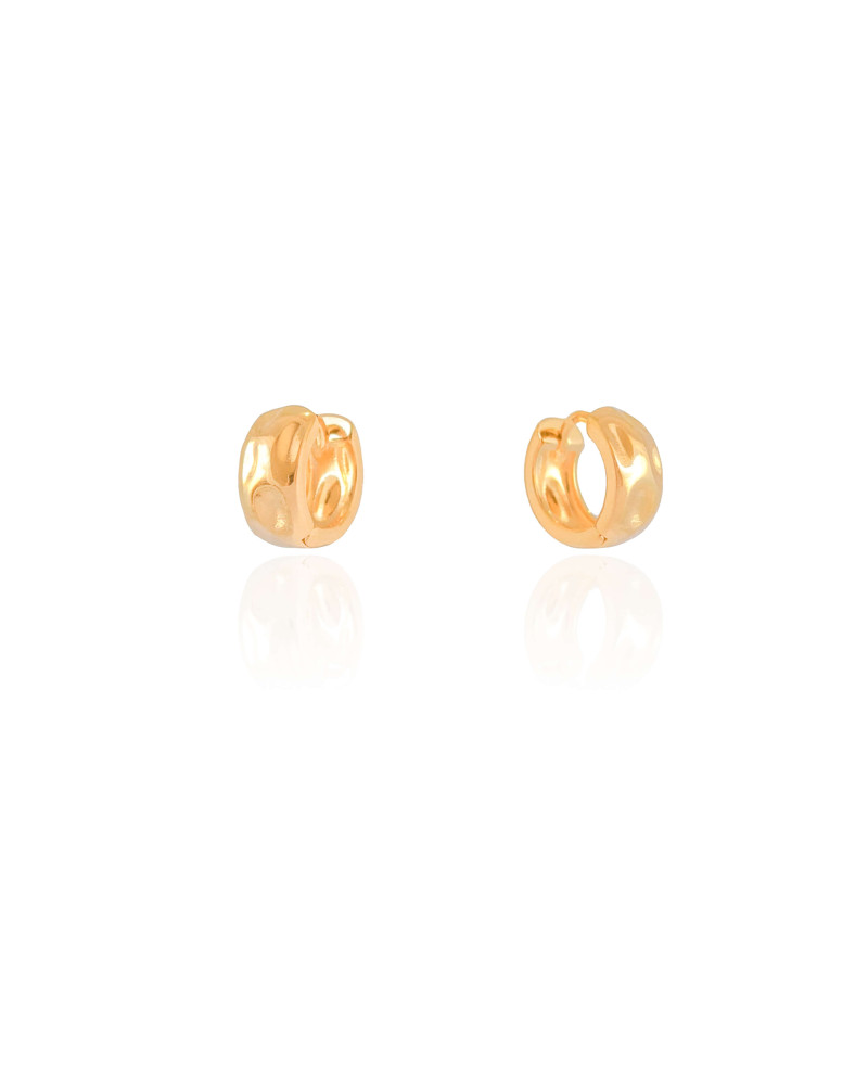 Brinco Argola Orgânica 1.2 cm Banhado a Ouro 18K