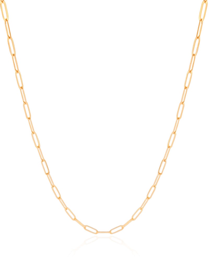 Gargantilha Elos Ovais 3 mm Banhado a Ouro 18K - 45 cm